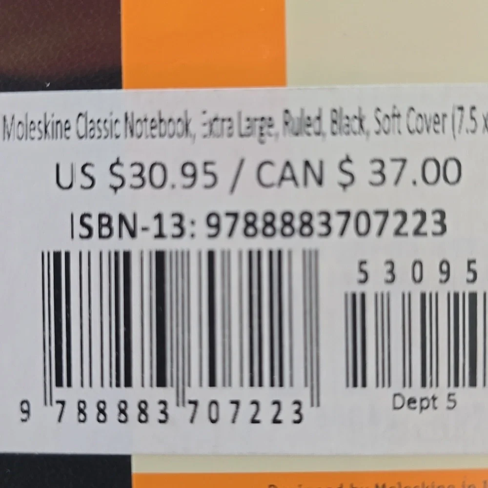 ❤️BUY 5 GET 3 FREE Moleskine Classic Notebook Soft Cover,Black,Retail $31.00 USD